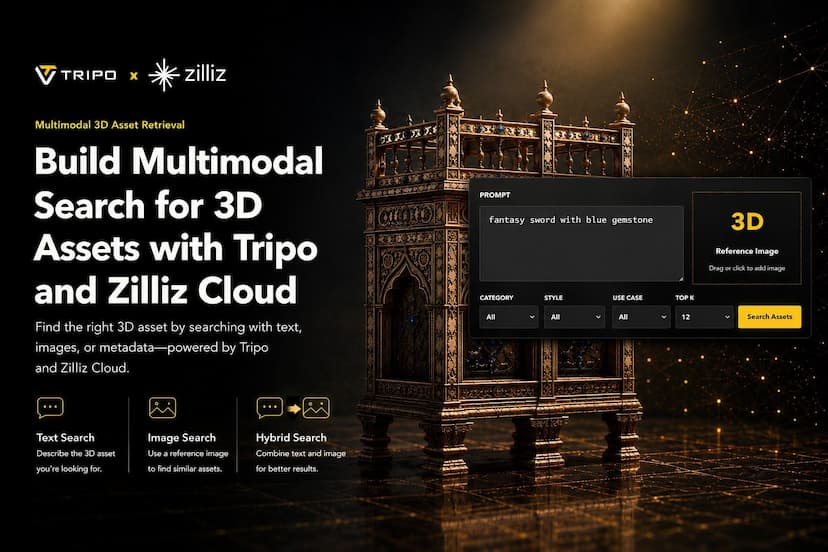 Build Multimodal Search for 3D Assets with Tripo and Zilliz Cloud